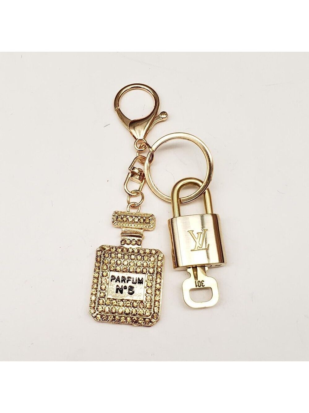 Authentic Louis Vuitton Gold Lock 🔒 Keychain Bag Unbranded N5 Bottle Charm LV